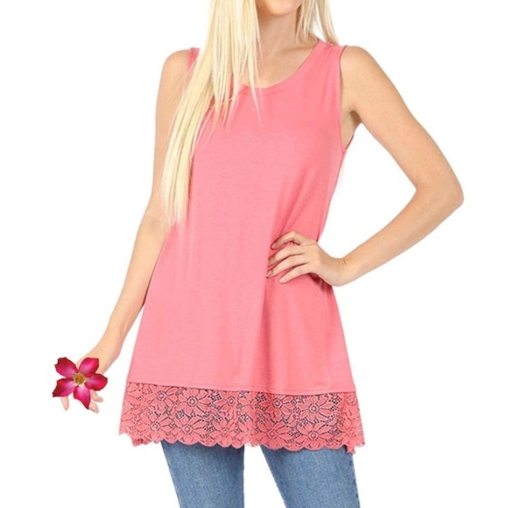 Desert Rose Sleeveless Top Floral Lace Bottom